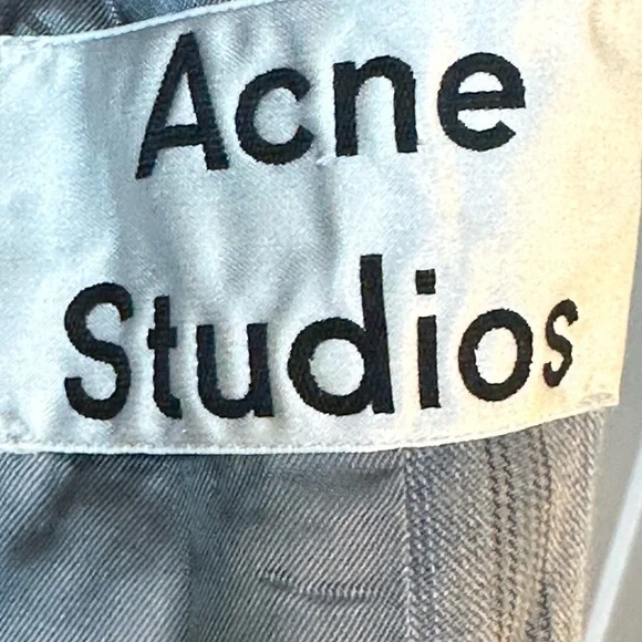 Acne Studios Janny Double Breasted Grey Striped Wool Blazer, size 33